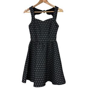 Quinn Black Open Back Tear Drop Mini Dress Retro 70's Pinup Size S Rockabilly